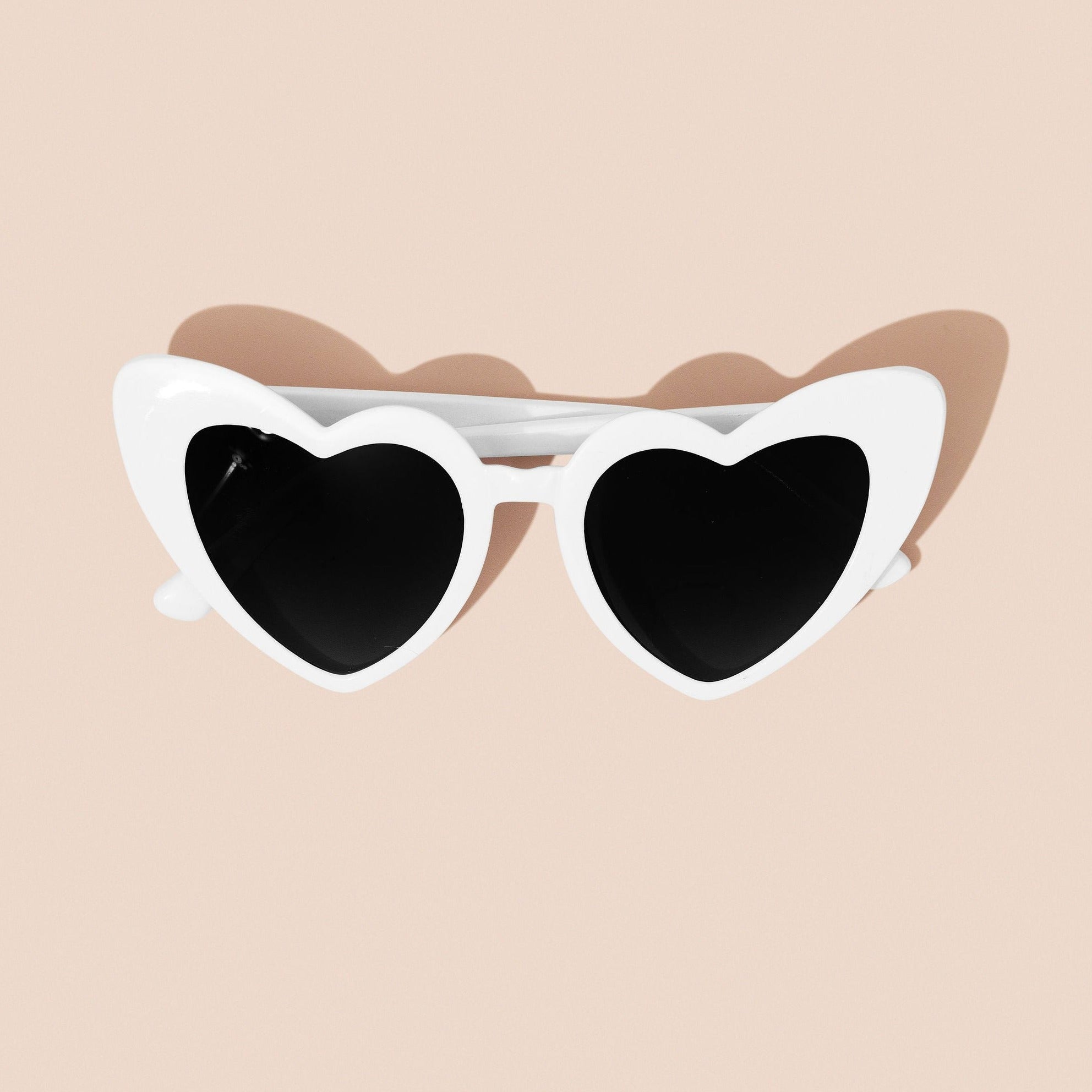 Classic white heart sunglasses